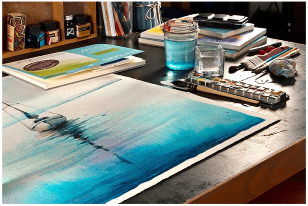 수채화 그림, 수채화 종이, 수채화 물감, 미술 용품
