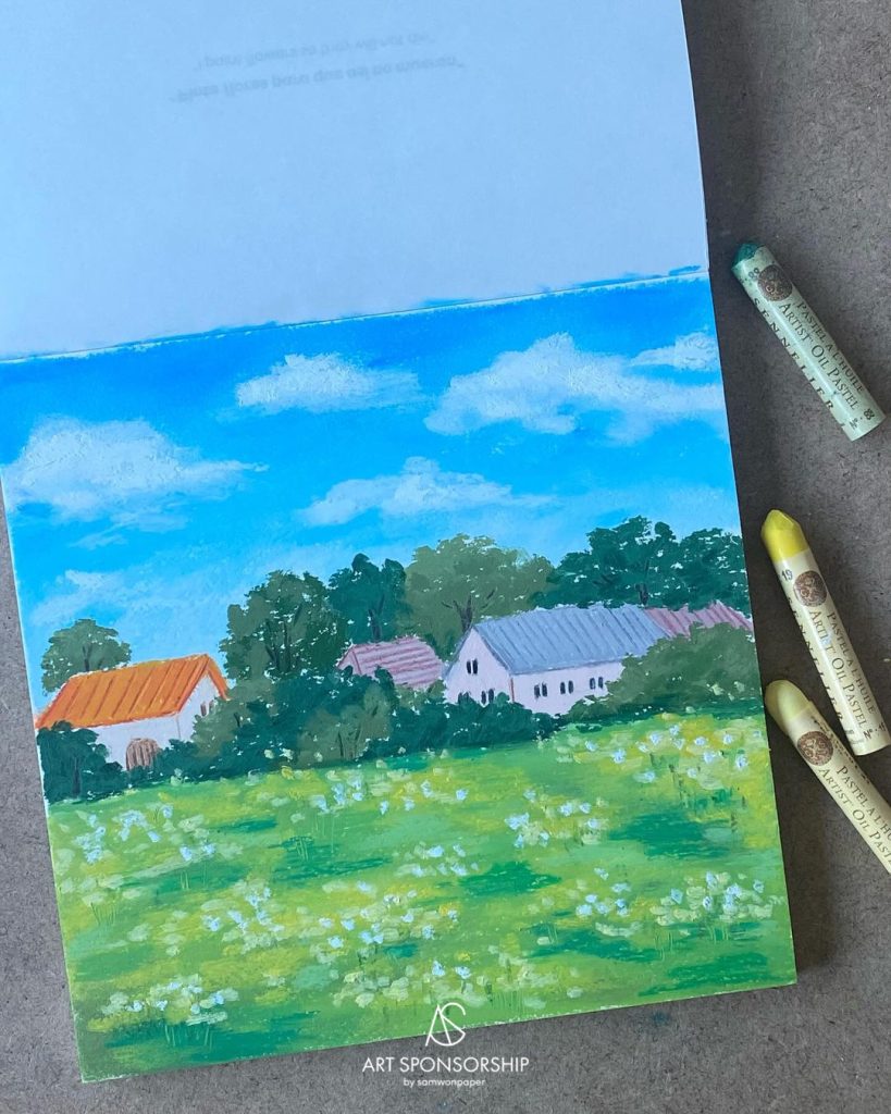 오일파스텔 그림, 오일파스텔 사용법, 오일파스텔 초보, 풍경 그리기, 취미 미술