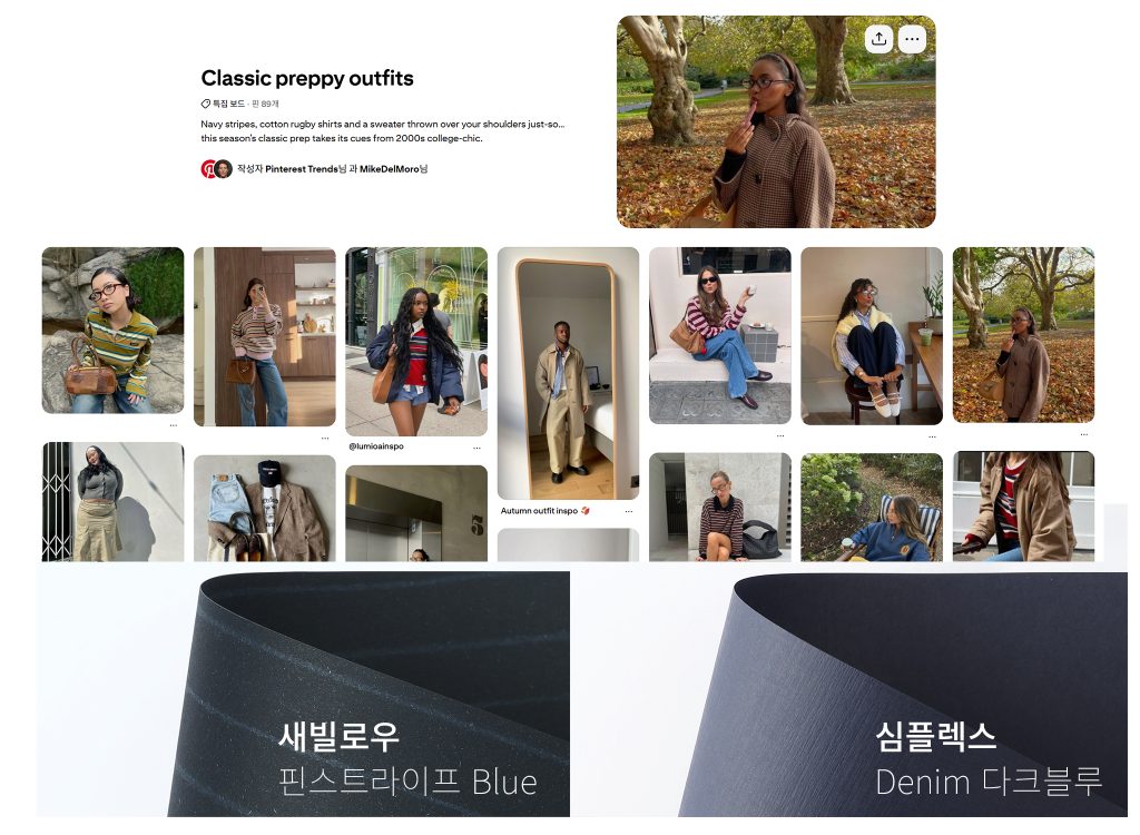 핀터레스트 트렌드, 2025 디자인 트렌드, 레트로, 프레피룩, 향수 트렌드